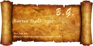 Barna György névjegykártya