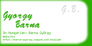 gyorgy barna business card
