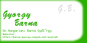 gyorgy barna business card